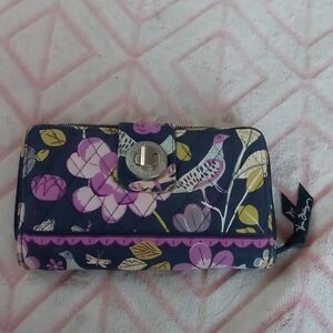 Vera Bradley Purple and Blue Floral Wallet